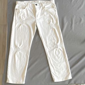 Current Elliott white capri jeans